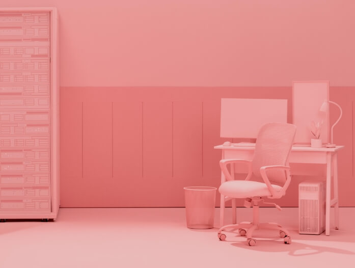 fundo rosa com cadeira e mesa